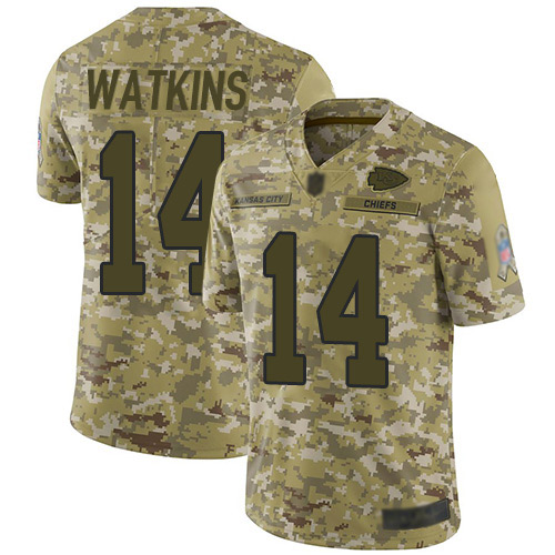 Men Kansas City Chiefs #14 Watkins Sammy Limited Camo 2018 Salute to Service Football Nike NFL Jersey->kansas city chiefs->NFL Jersey